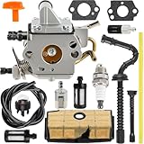 ZAMDOE 1137-120-0650 Carburetor for Stihl MS192 MS192C MS192C-E MS192C-E Z MS192T MS192TC Powered Chainsaw Carb Replace for Zama C1Q-S258 11371200650 with Spark Plug Gaskets Air filter