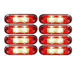 8 Pcs 24v Led Red Flush Fit Side Marker Lights For Bull Bar Compatible with Scania Man Volvo Daf