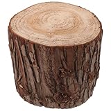 Alipis Solid Wood Stump Table Rustic Tree Trunk End Table for Home Decor Multi Functional Display Stand Artistic Natural Centerpiece for Weddings and Tea Lights