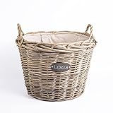 Rustic Countryside Style Chunky Wicker Fireside Heavy Duty Log Baskets Kindling Wood Basket