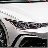 Devil Eye® Headlight Film, Red Decorative Stripes, Flexible for Headlights, Car Accessories, Self-Adhesive KX004 (Compatible with VW Golf VIII from 2019)