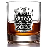 English Pewter Company Vintage Years 2000 25th Anniversary or Birthday Gift Whisky Glass Tumbler - Unique Gift Idea for Men [VIN005]