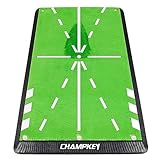 CHAMPKEY 8.5" x 17" Premium Impact Golf Mat 1.0 Edition | Path Feedback Golf Practice Mat | Advanced Guides and Rubber Backing Golf Hitting Mat