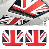 Sunroof Sunshade Foldable Anti-UV UV Sun Protector Shade Heat Insulation Reflector for Mini Cooper R50 R52 R55 R56 R60 F54 F55 F56 F60 Countryman Clubman (Union Jack Red/Black)