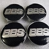GÉNERIC 4Pcs Car Hub Centre Caps Wheel Centre Covers, for BBS 56MM 60MM 65MM 68MM Decoration Accessories,56mm-black-silver-B