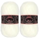 JubileeYarn Mohair Elixir Yarn - 50g/Skein Baby Wool Blend - Piña Colada - 2 Skeins