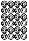 Northern Soul Keep The Faith White Fist On Black Circular Matt Paper Stickers A4 Sheet of 24 (Each Sticker is 45mm Diameter)