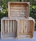 Wooden Crates natural colour - set of Boxes, dimensions 50x40x30 cm - Standard size, can be used as storage or bookshelf, durable and clean, solid vintage crate made of wood (3)