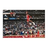 AMATWI Basketball Star Michael Jordan Poster Canvas Poster Bedroom Decor Sports Landscape Office Room Decor Gift Unframe-style 12x18inch(30x45cm)