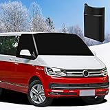 MaxEarn for T5 Front Windscreen Wrap Cover, 600D Oxford Fabric Blackout Waterproof Car Windshield Cover, Frost Protection Weatherproof Curtain Camping Cover for VW Transporter 2003-2015