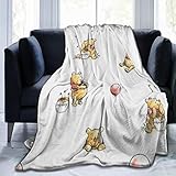 FASHIONDIY Winnie The Pooh Blanket Oversized Warm Adult Super Soft Blanket With Soft Anti-pilling Flannel For Adults & Kids 3D Print 60"x50"