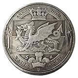QUEAMBLER Commemorative Coin 1887 British Welsh Crown Old Coin Uncirculated Great British Coins-United Kingdom Old Lucky Coin