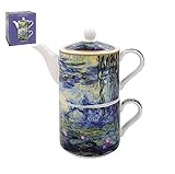 The Leonardo Collection Claude Monet Tea for One | Ceramic Teapot and Cup Set | Beautiful Gift for Home Use | Stylish Printed Teapot for Tea Enthusiasts
