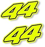 Lewis Hamilton Sticker 2022 Car 44 F1 Formula 1 Fluorescent Yellow Black (Fluorescent Yellow)