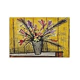 Bernard Buffet Poster《Fleurs Dans Un Vase》Wall Art Picture Print Wall Art Painting Canvas Artworks Room Aesthetic 16x24inch(40x60cm)