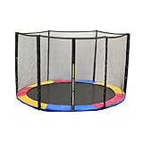Green Bay 8FT Foot Replacement Trampoline Pad & Net SET | Tri-colour UV Resistant PVC Top Safety Guard Spring Cover Padding Pads | Safety Enclosure Net Surround Outdoor Netting