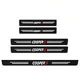 5PCS Car Door Sill Protector Strips, Carbon Fiber Threshold Protective Film for Mini Cooper S R55 R56 R50 R53 R60 F55 F56, Kick Plate Cover Sticker, Door Edge Protection Decorate