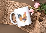 11oz On The Farm Rooster Cockerel Ceramic Tea Coffee Mug from Original Pencil Artwork