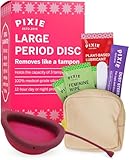 Pixie Menstrual Disc - No Metals or Toxins - 100% Medical-Grade Silicone - Ranked 1 for Most Soft Reusable Period Disc - Removes Like a Tampon - Wear 12 Hours - Capacity of 7 Tampons (Large)
