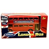 London Double Decker Red Bus Mini Model with Pull Back & Go Action Made of Die Cast Metal and Plastic Parts