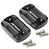 2Pcs Motorcycle Brake Fluid Reservoir Cover For YAMAHA XMAX300 2022 XMAX 250 X-MAX 125 2018-2021 (Black)