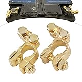 Car Battery Terminal Connectors 1 Pair, Battery Connectors For Car Battery Terminals Copper Leisure Battery Terminals Connectors Clamps Set Positive Negative for Car Boat RV Vehicles Motorcycles