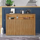 Panana Oak Sideboard/TV unit/Cabinet Cupboard 130cm*35cm*95cm with LED Lights
