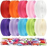 DOITEM 31 Yards/ 28 m 20 Pcs Assorted Colors #3 Nylon Coil Zippers, Sewing Zippers Endless Zips with 40 Pcs Zipper Sliders Zip Heads for DIY Sewing Tailor Craft Supplies