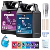 LET'S RESIN Casting Epoxy Resin Kit, 1L Crystal Clear & Bubble Free Epoxy Resin and Hardener, High Gloss Resin Kit for DIY Art, Mould Casting, Wood, Jewellery Making, Coasters, Table Top