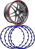 Salagt Car Vehicle Wheel Rims for Mercedes Benz，Four Piece Protector Ring,Tire Guard Decor, Nylon Anti-Scratch Strip(Color:Blue,Size:16in)