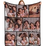 Bemaystar Personalised Blanket with Photo Text - Personalised Gifts for Women Men, Photo Blanket, Custom Blanket, Gifts for Family Kids Pet Friends for Birthday Fathers/Mothers Day