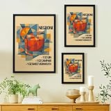 Retro Italian Portrait Cocktail Art Prints – Spritz, Negroni, Espresso Martini – Vintage Wall Decor Posters Bar Cart & Kitchen A4, A5 (Negroni, A4)