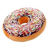 Nunubee Round Doughnut Back Stuffed Cushion Throw Pillow Plush Play Toy Doll For Office Chair Car Seat Colorful