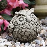 Winking Owl Stone Statue | Bird Barn Owls Outdoor Garden Ornament Decoration