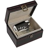 Diyife Car Key Signal Blocker Box, [4 Keys Capacity] Faraday Box for Car Keys, Premium Leather Anti-Theft Key Fob Protector RFID Signal Blocking Box,11.7 x 9.2 x 6.4 cm
