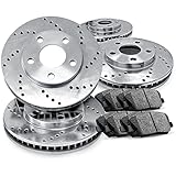 [COMPLETE KIT] R1 Concepts eLine Cross-Drilled Brake Rotors Kit & Ceramic Brake Pads CEX.6308202