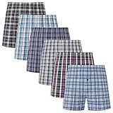 COSHAL® 3 Plaid Woven Boxer Shorts for Men's Boxers Underwear Boxers for Men Multipack Boxer Shorts Comfort Fit Loose Underwear Trunks Assorted Colours Woven M