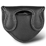 Big Teeth Golf Mallet Putter Headcover Magnetic Fits Odyssey 2-Ball Series Club PU Leather Black Improved version