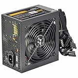 JUSTOP Black 650W PSU, ATX Switching Power Supply, Computer Desktop PC, With 120mm Fan, 8-Pin 12V, 6+2 Pin PCI-E, 6x SATA (650W)