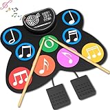Clordeal Electric Drum Kit - 9 Pads Electronic Drum Practice Pad with Built-in Speaker | Drumsticks | Drums Pedal, Ideal Kids Drum Set Toy Musical Instrument Gifts for Christmas & Birthday