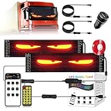 Kocusu Devil LED Eyes for Trucks,2PCS 24"x5" DIY Dynamic Devil Eyes Light for Trucks and Cars,Programmable Display with Remote Control and App for Cars Window and Bar