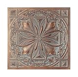 Pressed Tin Ceiling Tiles, Easy to Install PVC Panels, (10-Pack,40 sq.ft) Wall Decor for Bar Cafe Club PL10 10Piece (Weather Copper)