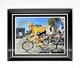 Bradley Wiggins Hand Signed Autograph Cycling Memorabilia Tour de France Photo In Luxury Handmade Wooden Display & Certificates of Authenticity