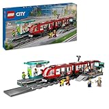 LEGO City Downtown Tram and Station Vehicle Building Toy Set for 7 Plus Year Old Kids, Boys & Girls, with 6 Minifigures and a Guide Dog Figure for Role Play, Birthday Gift Idea, 60423