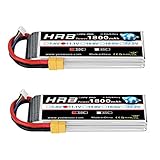HRB 2packs 11.1V 1800mAh 3S 50C LiPo Battery Pack with XT60 Plug for Skylark M4-FPV250 Mini Shredder 200 INDY250 PLUS MOJO 280 QAV250 Vortex Emax Nighthawk 250 RC Heli Airplane UAV Drone FPV