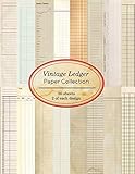 Vintage Ledger Paper Collection: 20 sheets of vintage ledger papers for bookmaking, junk journaling and other paper crafting projects (Vintage Papers for Collage and Paper Crafting)