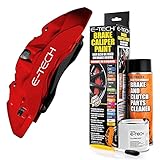 Netagon Car Brake Caliper Quick Drying High Performance Temperature Rating 220 C Paint Kit Set (Red)