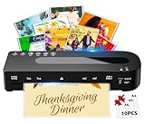 MAXDONE A4 Laminator Laminator Machine - Thermal and Cold A4 Laminators Machine with 10 Laminating Pouches, Laminating Machine 80-125 Mic and 90-s Warm Up A4/A5/A6 for School Home (Black)