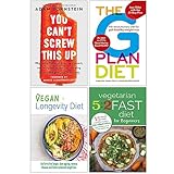 You Can’t Screw This Up [Hardcover], The G Plan Diet, The Vegan Longevity Diet, Vegetarian 5:2 Fast Diet for Beginners 4 Books Collection Set