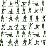 HZZXCH 100 Pack Soldier Figures - Traditional Green Toy Soldiers With Battlefield Weapon Accessories, Free Standing In Battle Poses